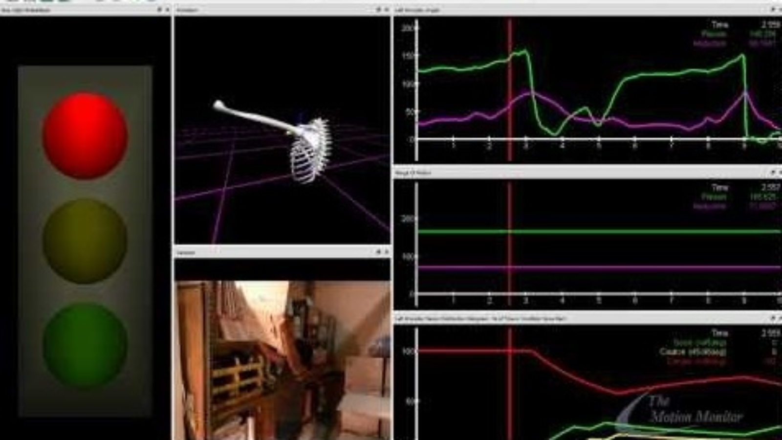 The MotionMonitor showing real-time data