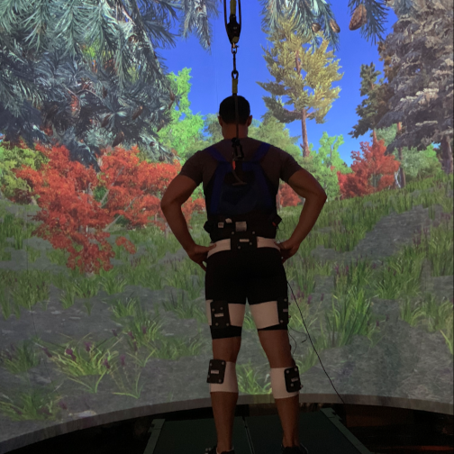 An instrumented man inside a VR system